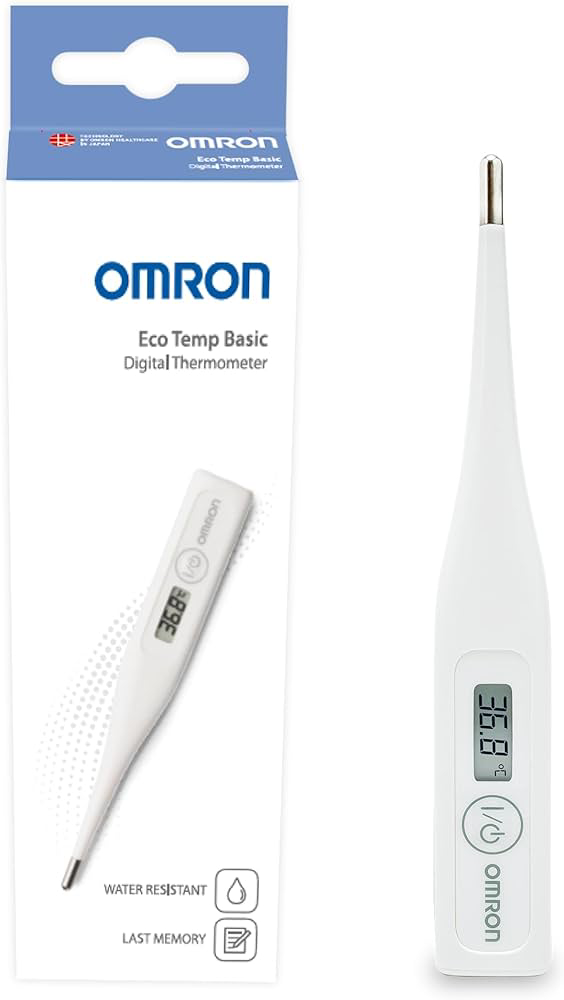 Fast, accurate digital thermometer with eco-friendly design.