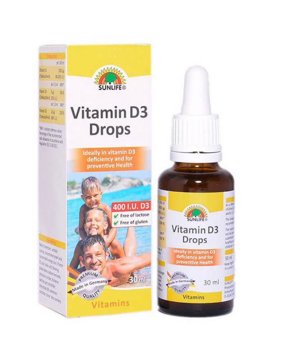 VITAMIN D3 DROPS 400IU 30ML SUNLIFE