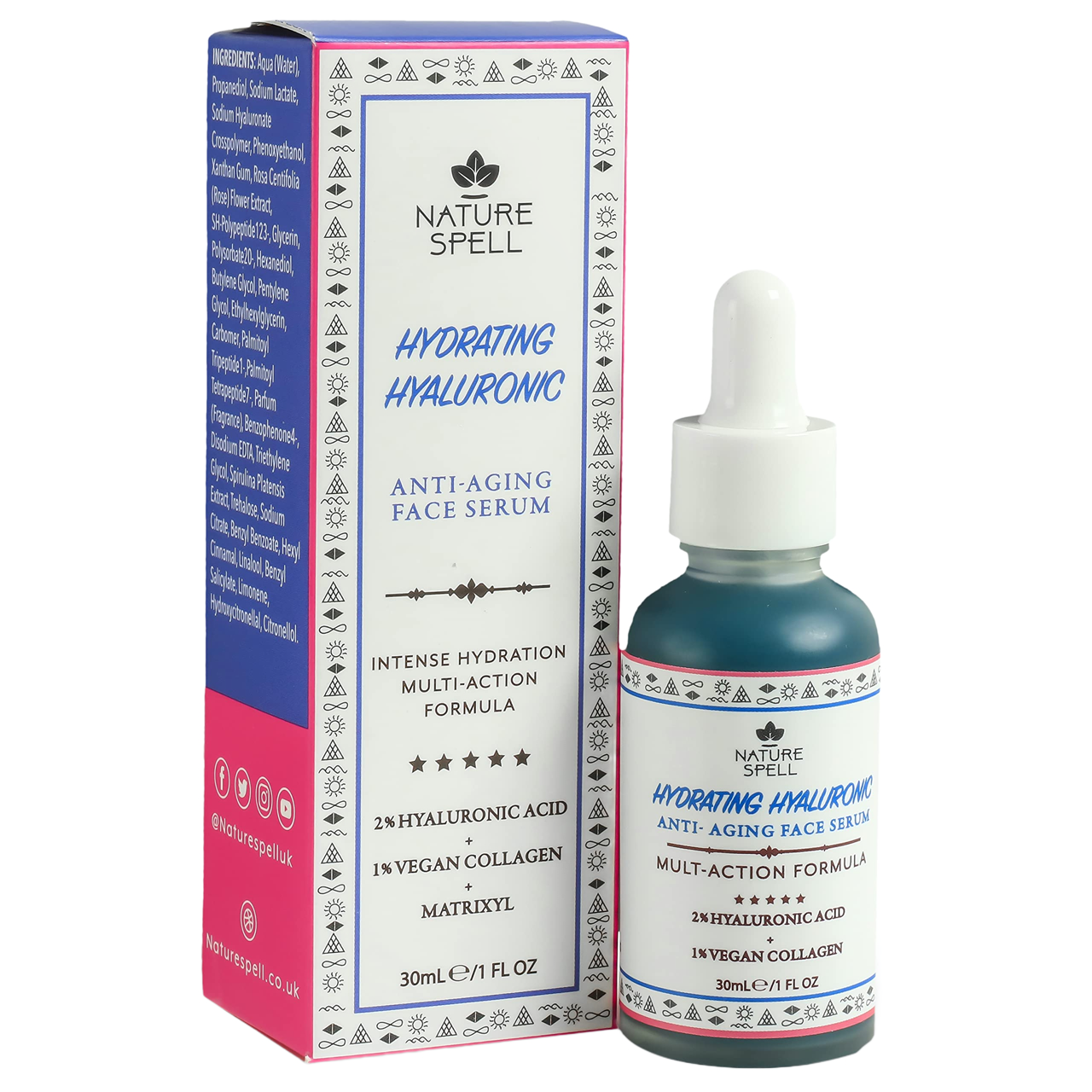 NATURE SPELL HYDRATING HYALURONIC FACE SERUM 30ML 