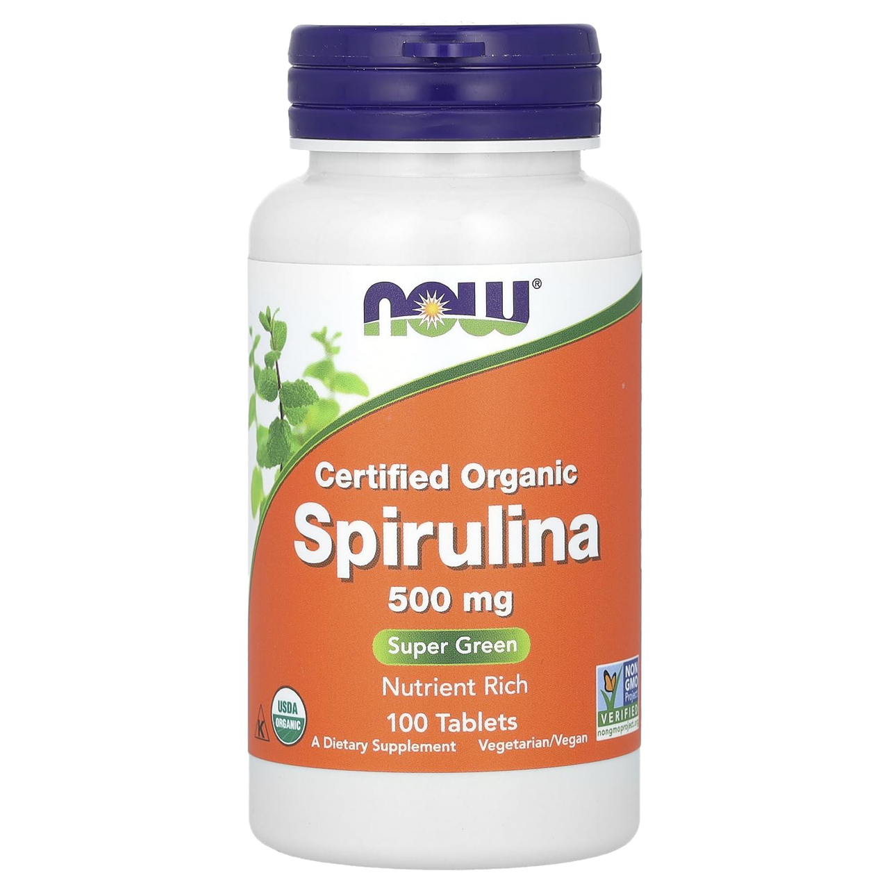 NOW ORG Spirulina 500 mg 100 TAB