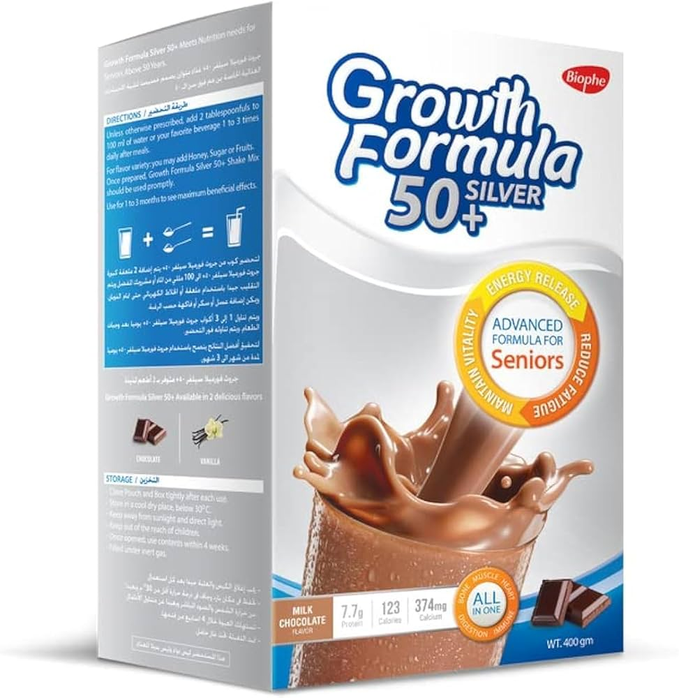 GROWTH FORMULA 50+SILVER ELDERLY CHOCOLATE 330GM 10SACHET
